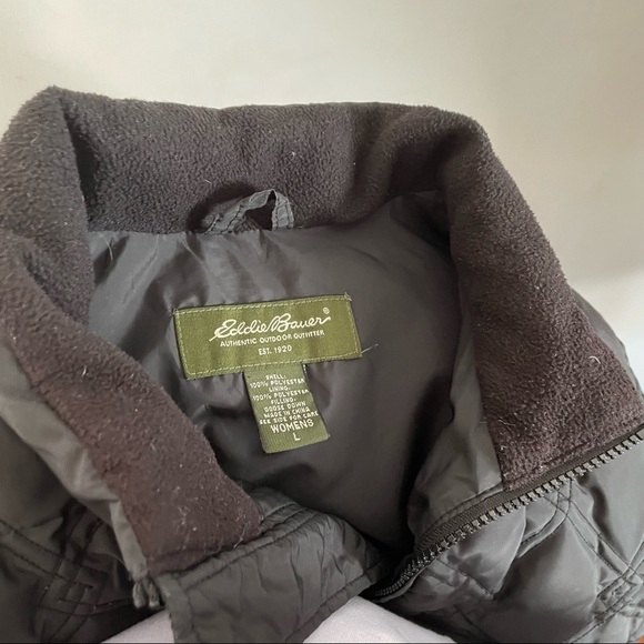 Eddie Bauer Goose Down Vest Quilted Black - Picture 4 of 11